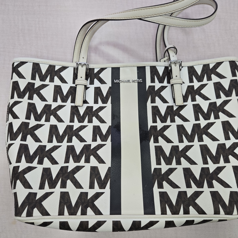 Michael Kors Black and White Tote Bag
